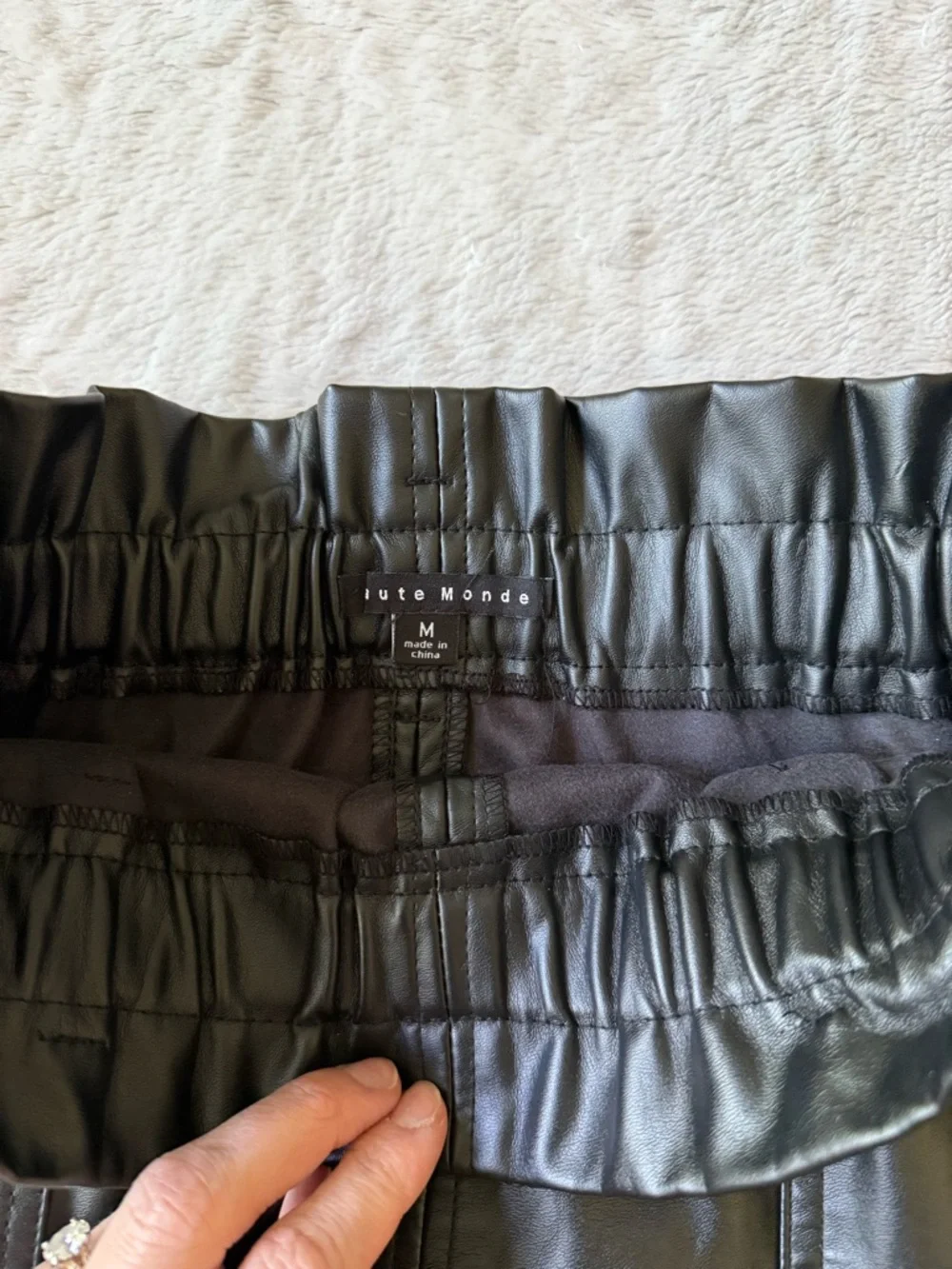 Haute Monde Black Faux Leather Mini Skirt - Picture 2 of 3